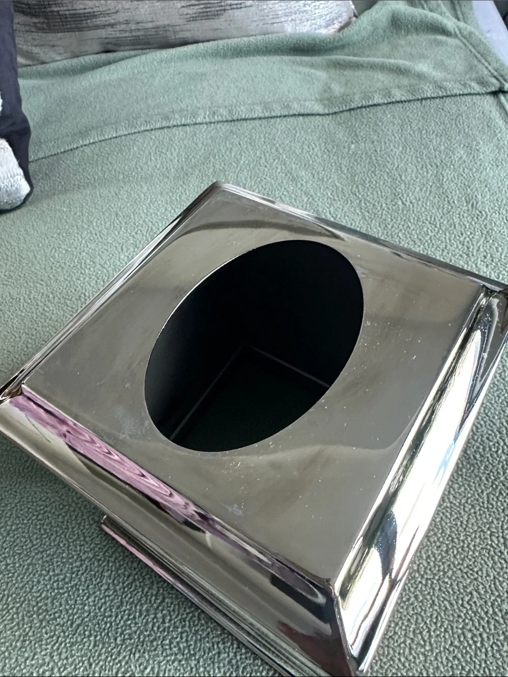 Stainless Steel Square Tissue Box Cover - Silver